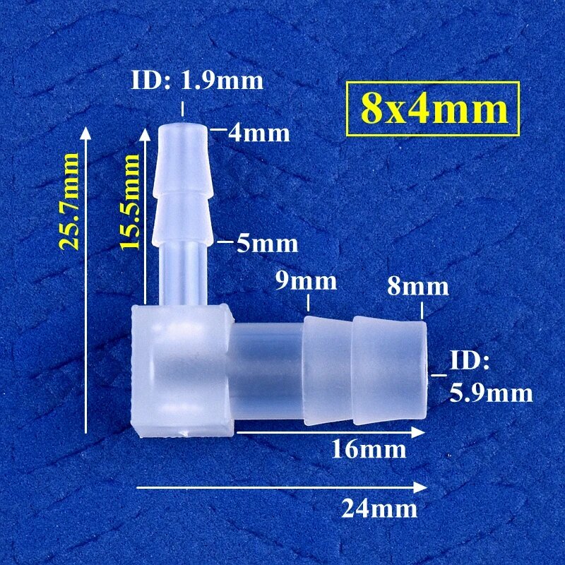 SgooHan переходные коленчатые соединители из полипропилена для аквариума и полива Синий, 8x4mm, 5 Pieces