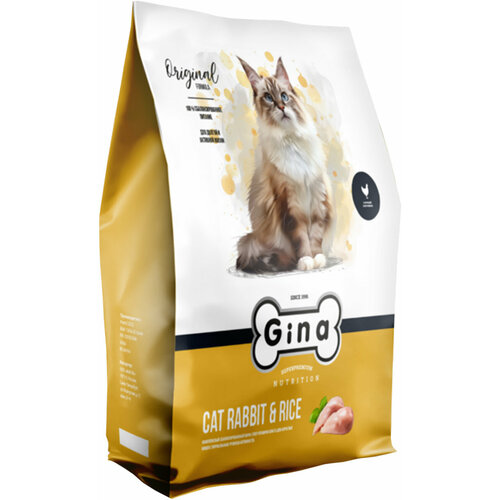 фото Gina adult cat rabbit & rice для взрослых кошек с кроликом и рисом 02323 (1 кг)