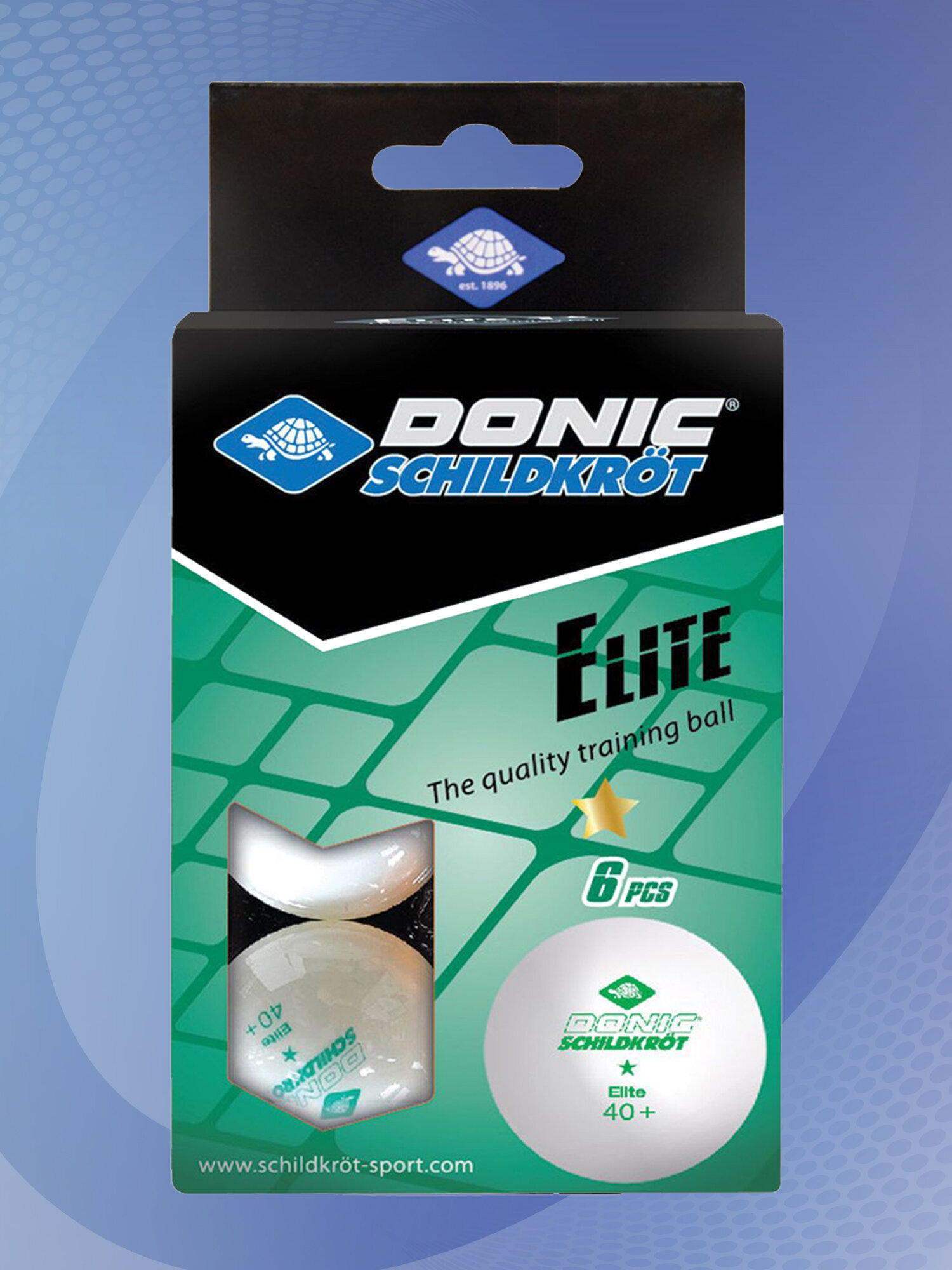 Набор мячей для настольного тенниса Donic-Schildkröt 1* Elite, белый (6 шт.), коробка — фото 1