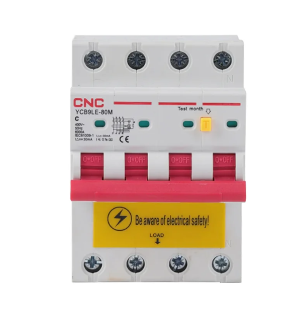 A031228 YCB9LE-80M 80А 4P 6кА 30мА C AC (электрон.) Диф. автомат