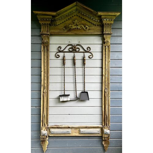 Настенный каминный набор кованый из 3 предметов, античная медь