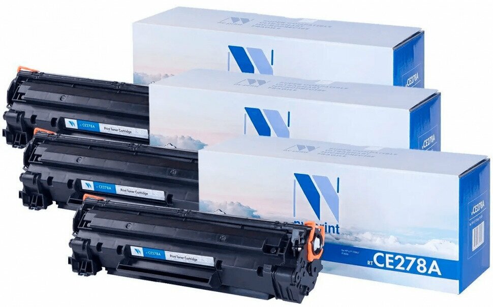 Комплект картриджей для лазерного принтера NVP NV-CE278A-SET3