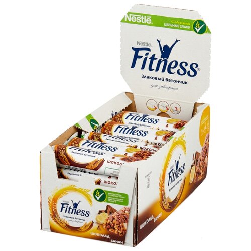 фото Злаковый батончик nestle fitness шоколад-банан, 24 шт