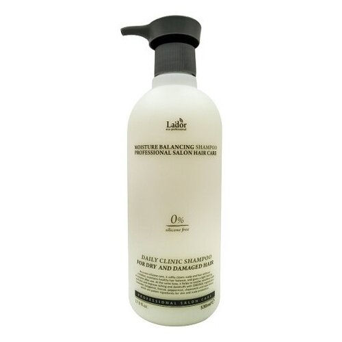 Шампунь La'dor Moisture Balancing Shampoo Увлажняющий шампунь для волос без силиконов 530 мл.