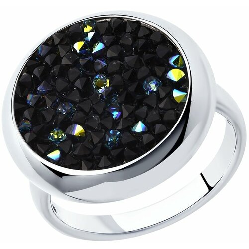 фото Кольцо яхонт, серебро, 925 проба, кристалл, бесцветный яхонт ювелирный