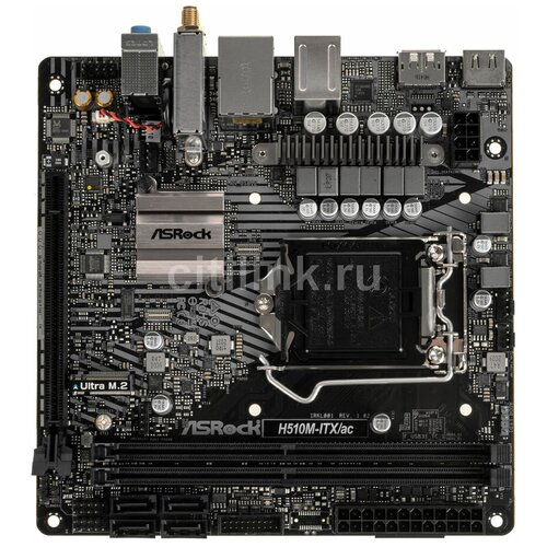 Материнская плата ASROCK H510M-ITX/AC, LGA 1200, Intel H510, mini-ITX, Ret