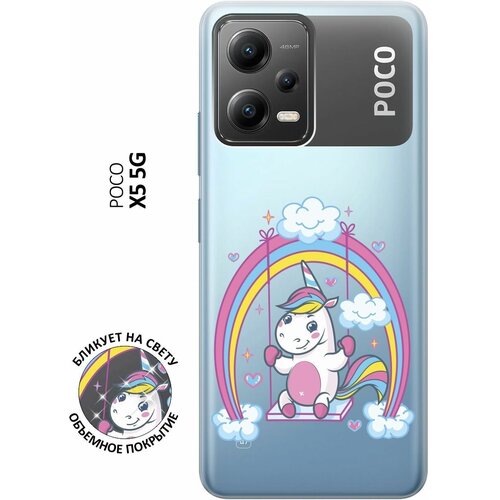 Силиконовый чехол с принтом Unicorn для Xiaomi Poco X5 5G / Сяоми Поко Х5 5Г силиконовый чехол с принтом boho для xiaomi poco x5 5g сяоми поко х5 5г