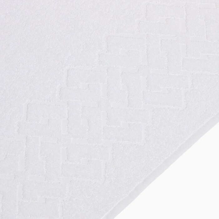 Полотенце махровое 100*150 см, цв. белый, 100% хлопок, 350 гр/м2 - фотография № 12