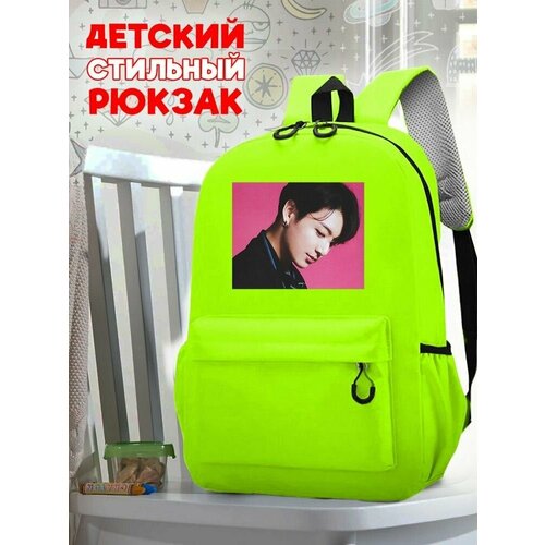 Школьный зеленый рюкзак с принтом Музыка BTS - 91