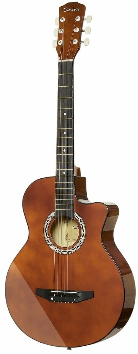 Акустическая гитара COWBOY 3810C CF Фолк 38" с вырезом цвет кофейный коричневый