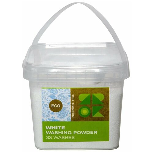 ЯR ОК Экологичный стиральный порошок бесфосфатный для белого и светлого белья Eco White на 33 стирки, 1000гр