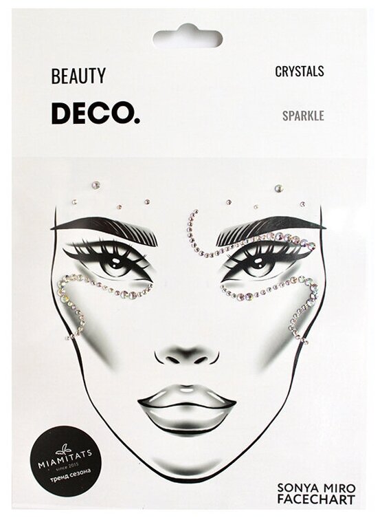 Кристаллы для лица и тела DECO. FACE CRYSTALS by Miami tattoos (Sparkle)