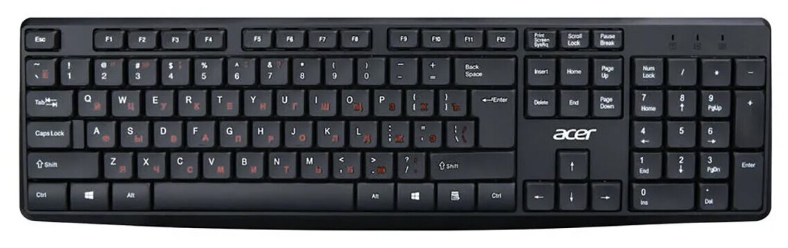 Клавиатура проводная Acer OKW121, USB, Черный ZL. KBDEE.00B