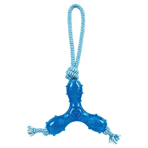 фото Игрушка для собак грызлик ам треугольник с веревкой durable rope silent (6141/30.gr.029) голубой