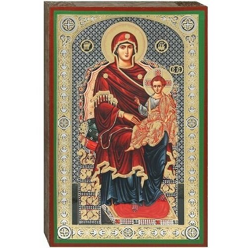 Икона Божия Матерь на престоле. икона тихвинская божия матерь размер иконы 40x60