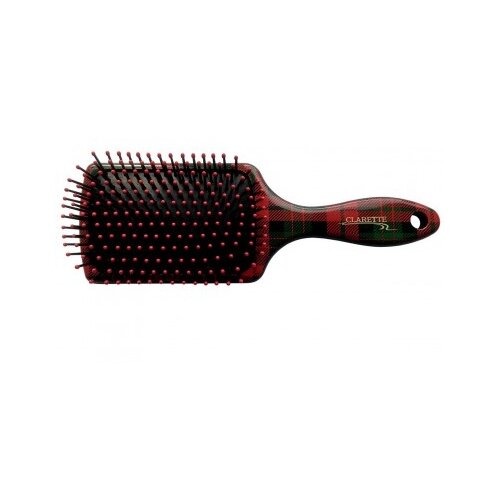 Купить Clarette массажная щетка Щетка для волос квадратная с пластиковыми зубьями CFB 687, 24.5 см, красный