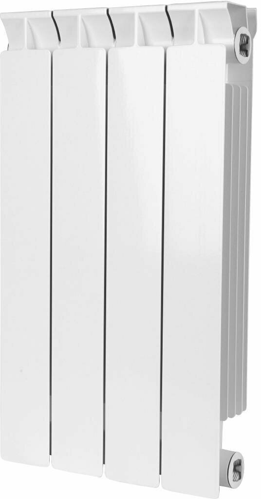 Биметаллический секционный радиатор STOUT Style 500, 4 секции, белый - фото №2