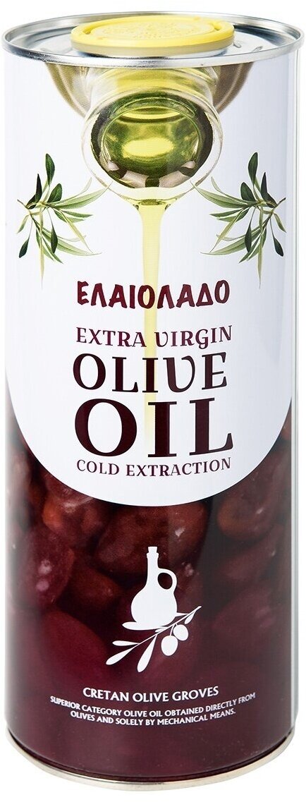 Натуральное оливковое масло ELAIOLADO Extra Virgin Olive Oil (Греция), 1л