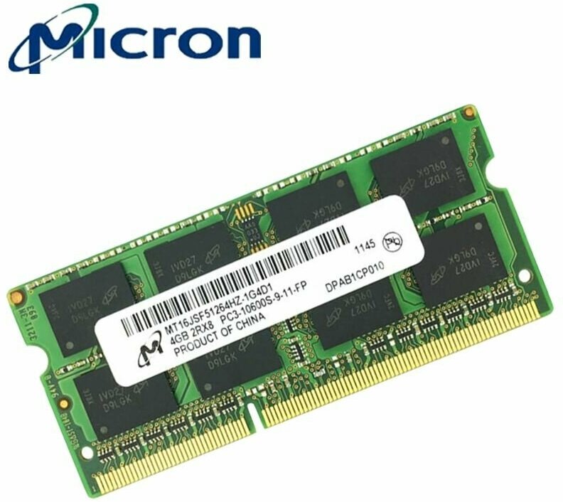 Оперативная память Micron DDR 3 SODIMM 4GB 135V 1600Mhz для ноутбука