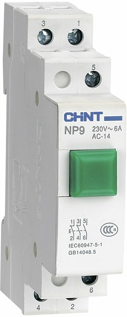 CHINT Кнопка модульная NP9-10D3/1 с подсветкой, 1НО, AC/DC230В, зеленая(R)(CHINT) 584054 - фотография № 4