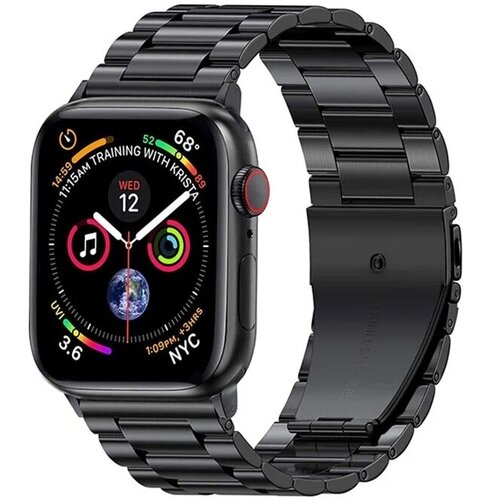 Ремешок Watch Band для Apple Watch (42/44/45/49) Series 1-8, SE, Ultra, металлический блочный, черный