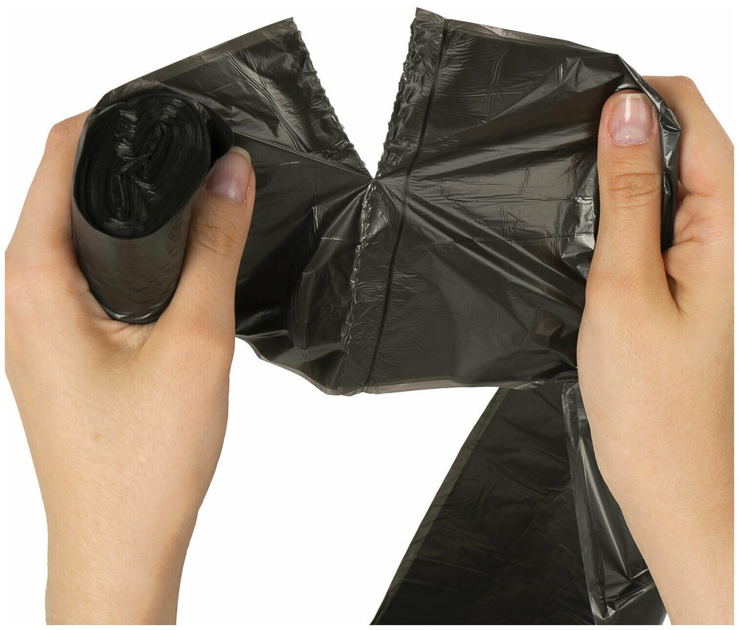 Любаша Мешки для мусора 30 л черные в рулоне 30 шт, ПНД 7 мкм, 48х55 см, любаша, 608089 - фотография № 4