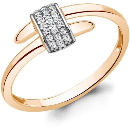 фото Золотое кольцо aquamarine 964079к с бриллиантом diamant-online