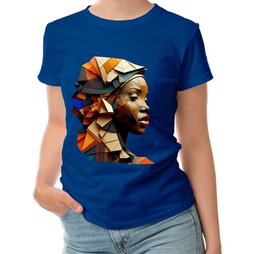 Женская футболка «Африканка» (XL, темно-синий)