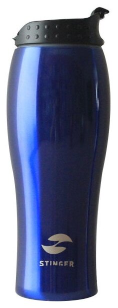 Термокружка Stinger, 0,4 л, сталь/пластик, синий глянцевый, 6,5х22,3 см