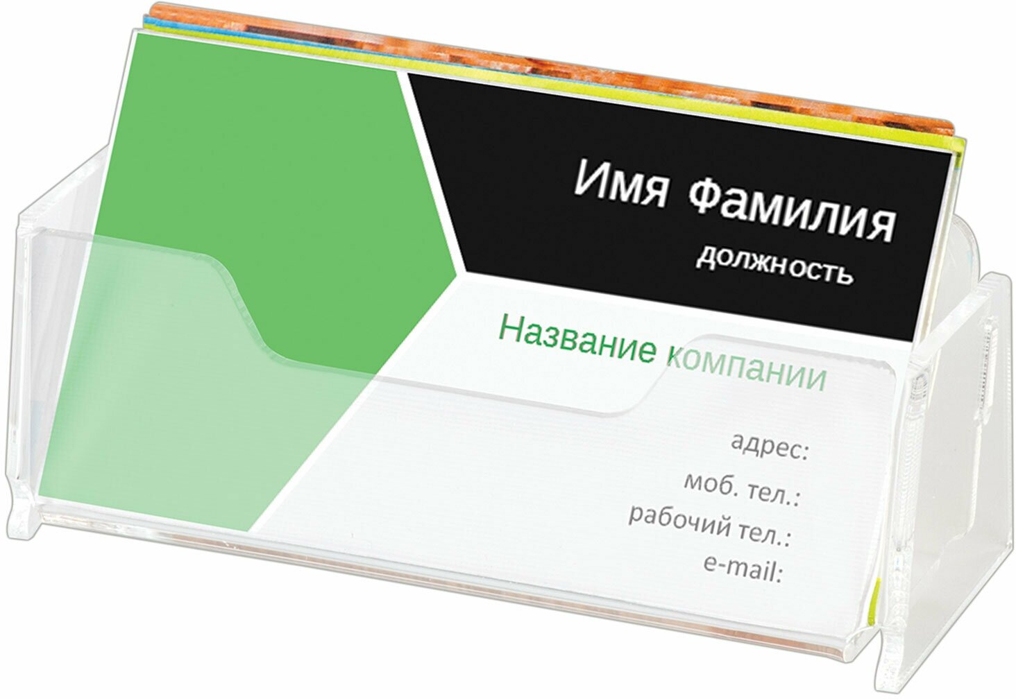 Подставка для визиток настольная BRAUBERG, 95х40 мм, 1 карман глубиной 32 мм, 290420