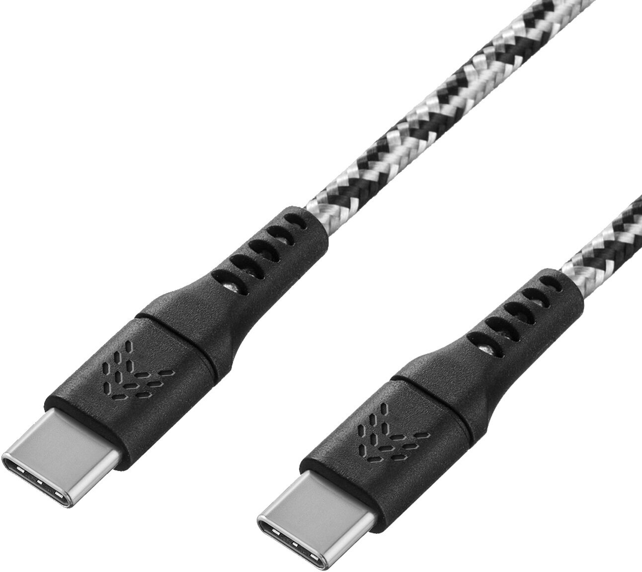 Кабель Type-C ROCKET Contact, тканевая оплетка, 3А, 1 м, серебристо-черный — фото 1