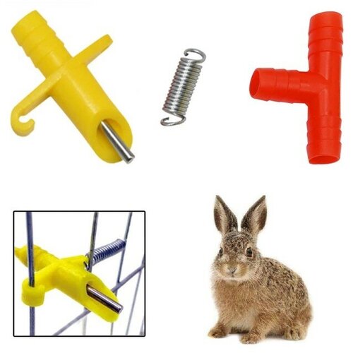 Поилка ниппельная для кроликов, для клетки, пластиковая, Greengo поилка для кроликов ниппельная с бачком 1 л hobbyfarm