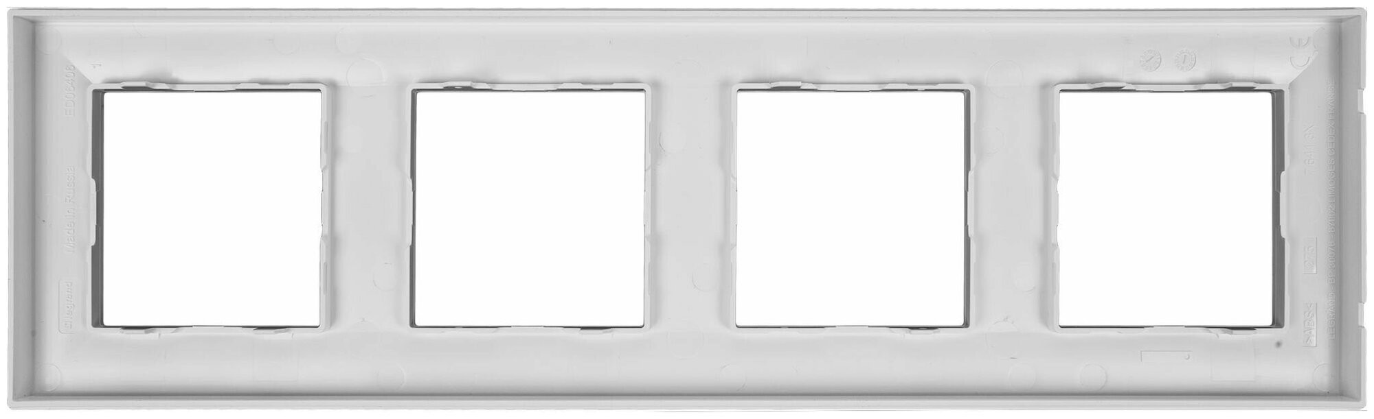 Рамка для розеток и выключателей Structura 4 поста, цвет белый - фотография № 3