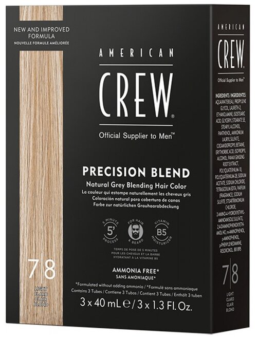 American Crew Precision Blend краска-камуфляж для седых волос, 7/8 блонд