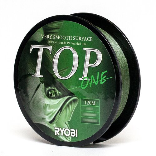 Плетеный шнур Ryobi TOP темно-зеленый, 120 м, 0.092 мм, 3.5 кг,