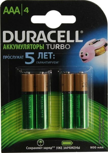 Аккумуляторы Duracell Turbo AAA 900, 4 шт. - фото №12