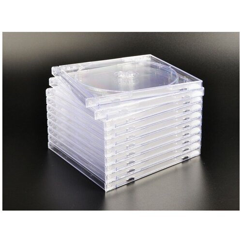 10 штук Коробка футляр для CD диска (CD Box Jewel Case Clear, прозрачный трей). 9 мм коробка футляр для 1 cd диска jewel case 10 мм на 1 диск 25 штук