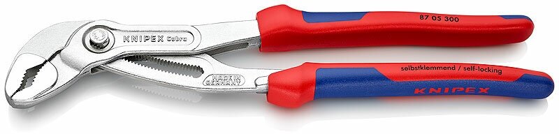 Клещи переставные COBRA, зев 70 мм, длина 300 мм, хром, 2-комп ручки Knipex KN-8705300