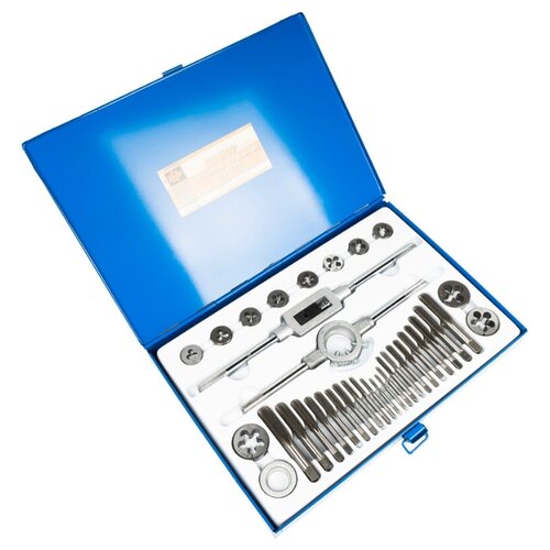 фото Набор метчиков и плашек м 3-м16мм, метал. футляр, техмаш 13991 автоdело