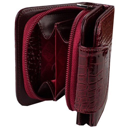 фото Кошелек mumi "данди" вишневый крокодил 291-07, натуральная кожа