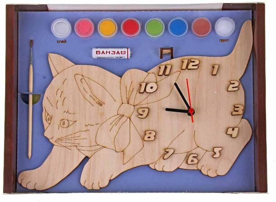 Часы под роспись Кошка