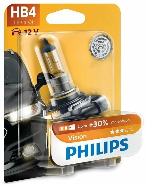 Автолампа HB3 12V 65W PHILIPS PREMIUM +30%