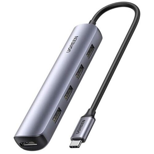 Хаб USB Ugreen CM417 USB-C to 4xUSB 3.0+HDMI Adapter Grey 20197
