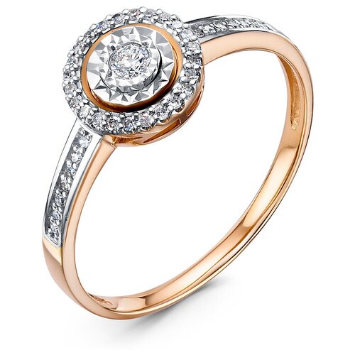 Кольцо помолвочное Яхонт, красное золото, 585 проба, бриллиант, размер 17, бесцветный кольцо помолвочное яхонт 135137 красное золото 585 проба бриллиант размер 17 золотой