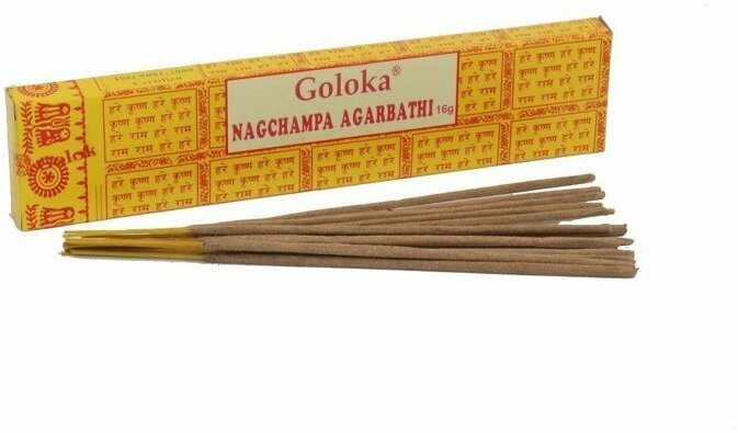 Goloka NAGCHAMPA AGARBATHI (Высококачественные индийские благовония Нагчампа, Голока), 16 г.