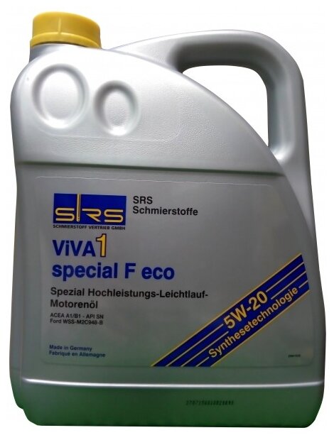 Синтетическое моторное масло SRS VIVA 1 Special F Eco 5W-20, 5 л