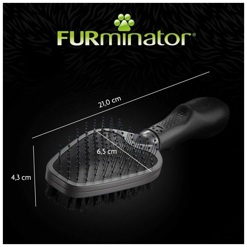 FURminator Dual Brush щетка двухсторонняя, зубцы 12 мм - фотография № 5