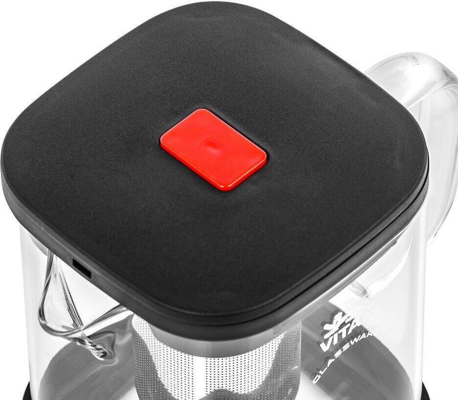 чайник заварочный 4в1 VITAX Warkworth 1100мл термостекло, пластик, нерж.сталь, силикон - фото №6