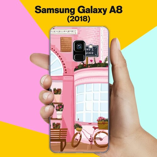 Силиконовый чехол на Samsung Galaxy A8 (2018) Розовые здания / для Самсунг Галакси А8 2018 противоударный силиконовый чехол давай дружить на samsung galaxy a8 2018 самсунг галакси а8 2018