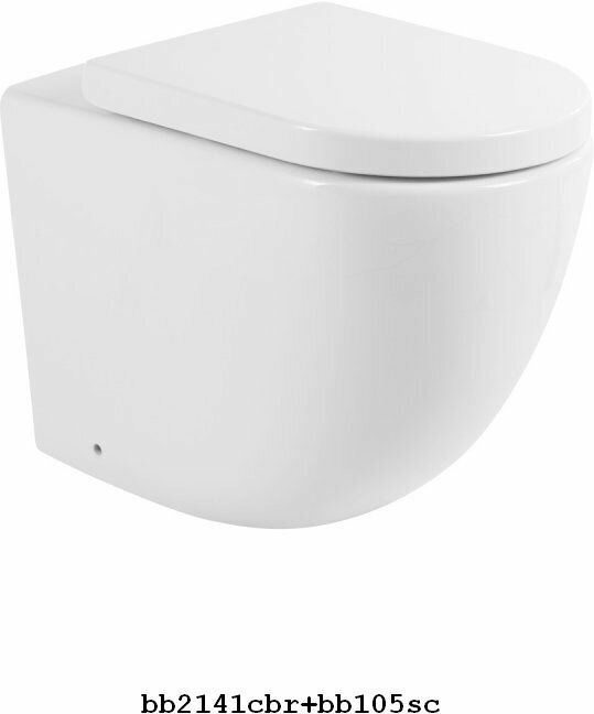 BelBagno Чаша унитаза приставного безободкового с сиденьем SFERA-R BB2141CBR/BB105SC